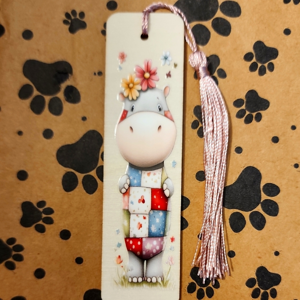 Colorful Hippo Bookmark for Kids